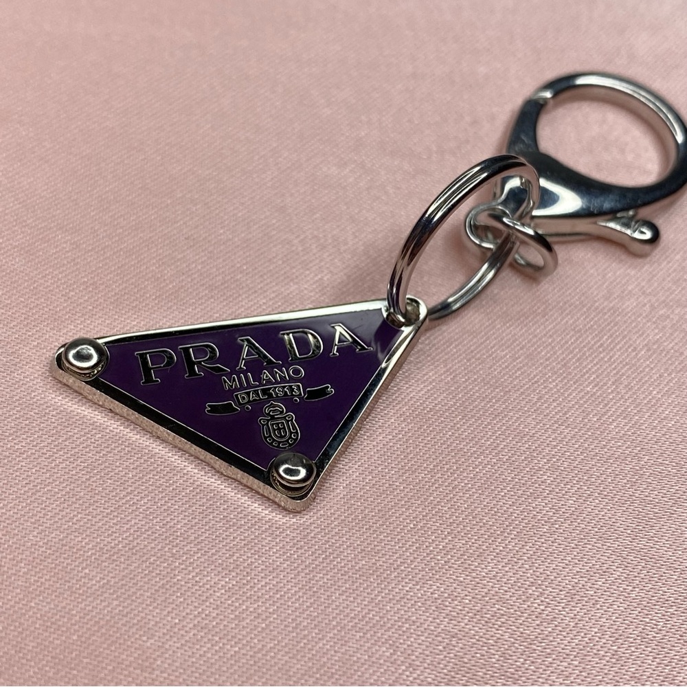 Authentic Dark Purple Prada Repurposed Keychain